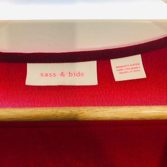 sass & bide Red Riff Raff Asymmetrical Top 10 - Picture 5 of 11